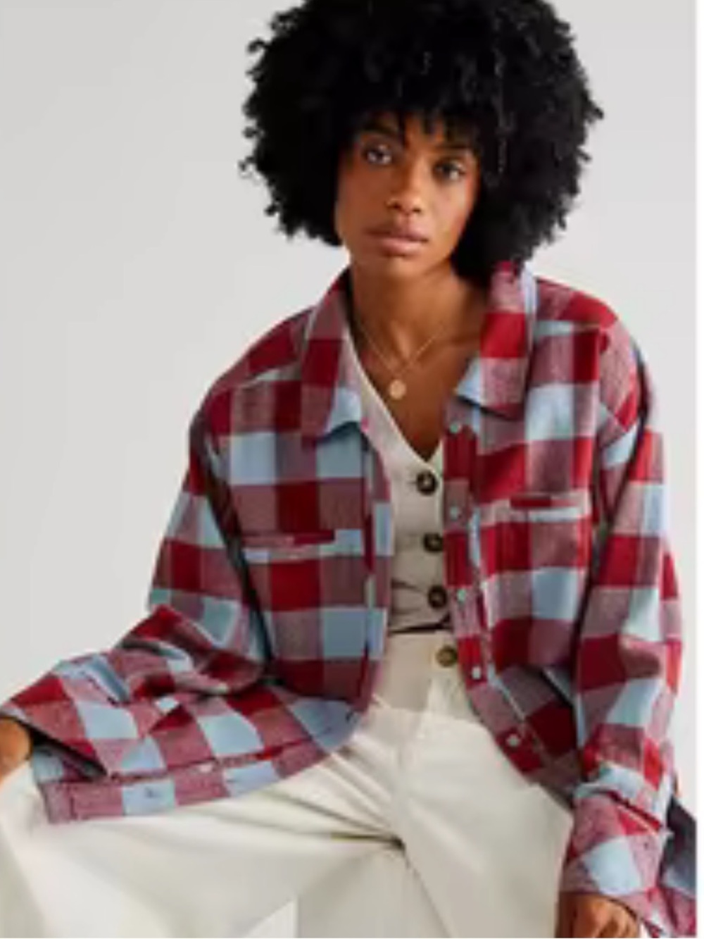 Free People So Long Summer Plaid Shacket - Picture 3 of 5